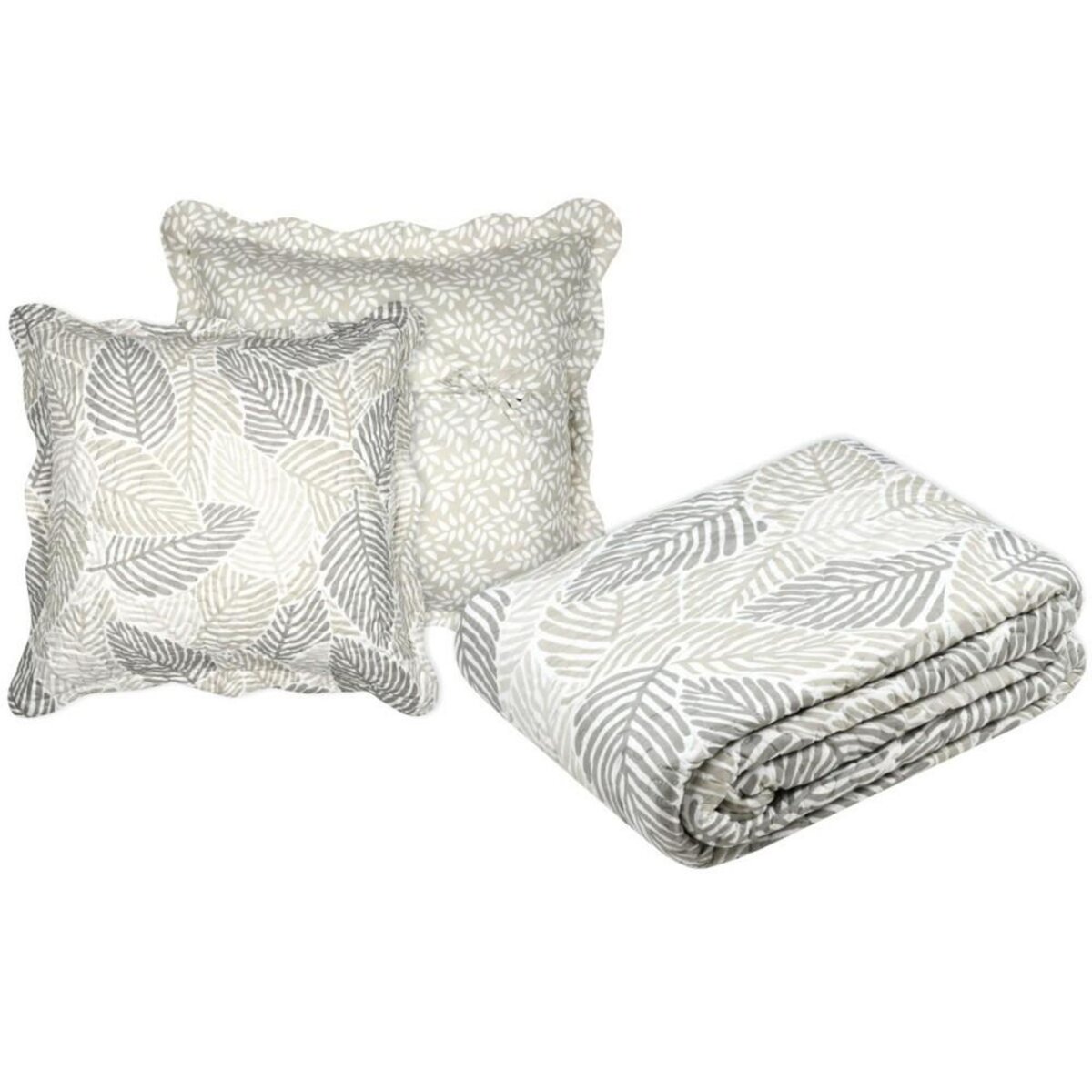 Lovely Casa Couvre lit boutis réversible 240x220 avec 2 taies GALLY