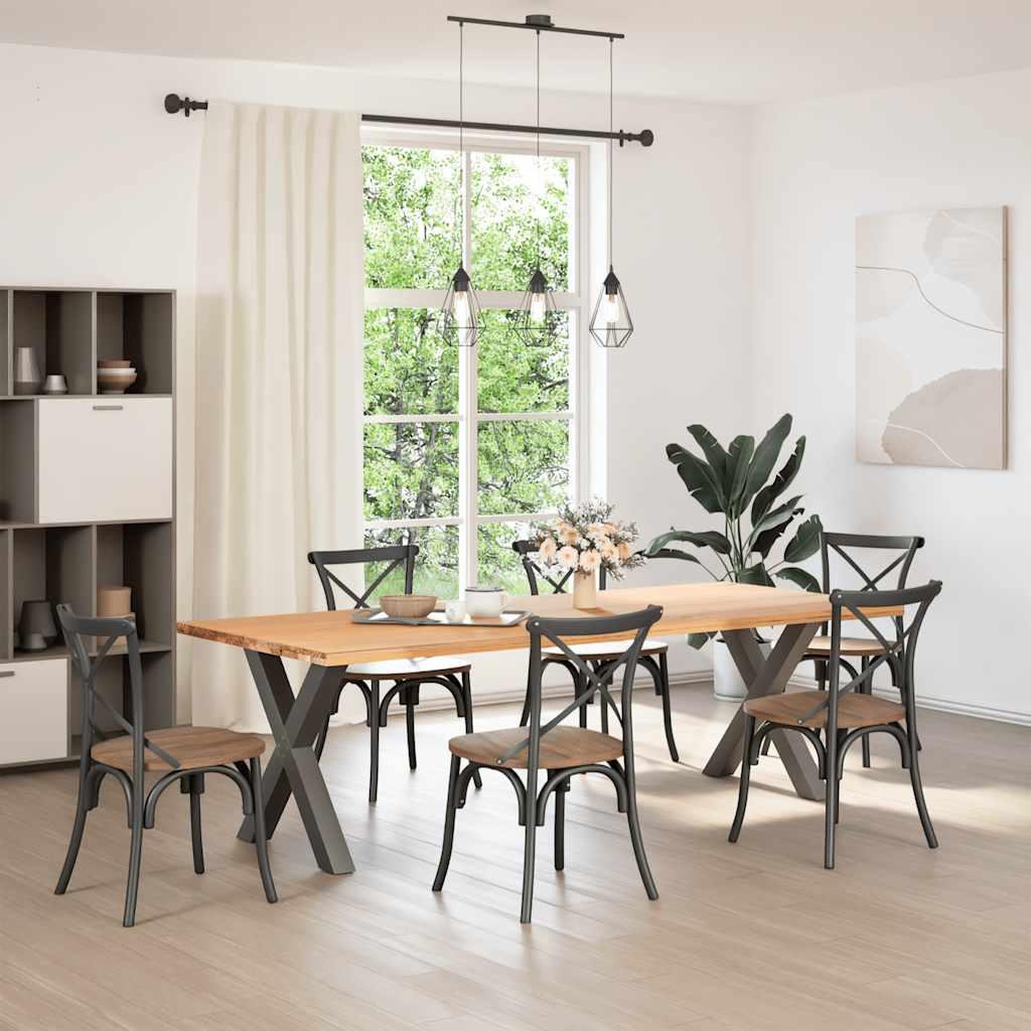 Voir la diapositive 2 : VIDAXL Pieds de table a manger forme de X 2 pcs 80x(72-73) cm acier