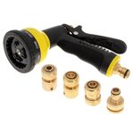 FAITHFULL Pistolet d'arrosage avec jeu de 4 raccords en laiton