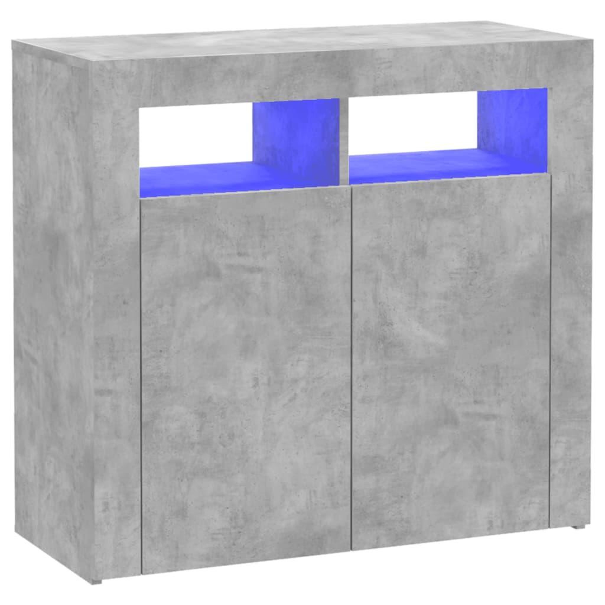 Voir la diapositive 2 : VIDAXL Buffet avec lumieres LED gris beton 80x35x75 cm