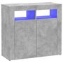 Voir la diapositive 2 : VIDAXL Buffet avec lumieres LED gris beton 80x35x75 cm