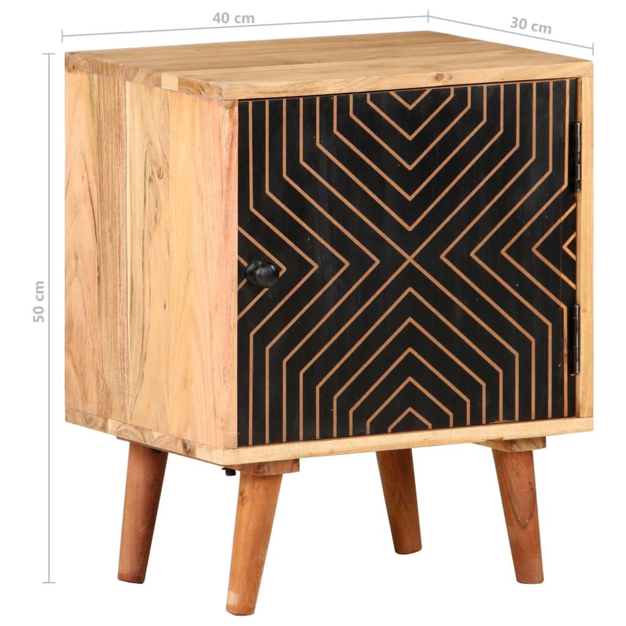 Voir la diapositive 6 : VIDAXL Table de chevet 40x30x50 cm bois d'acacia massif