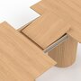 Voir la diapositive 6 : ID MARKET Table à manger extensible ovale JULIETTE  6-10 personnes pieds cylindriques effet lattes 160-200 cm