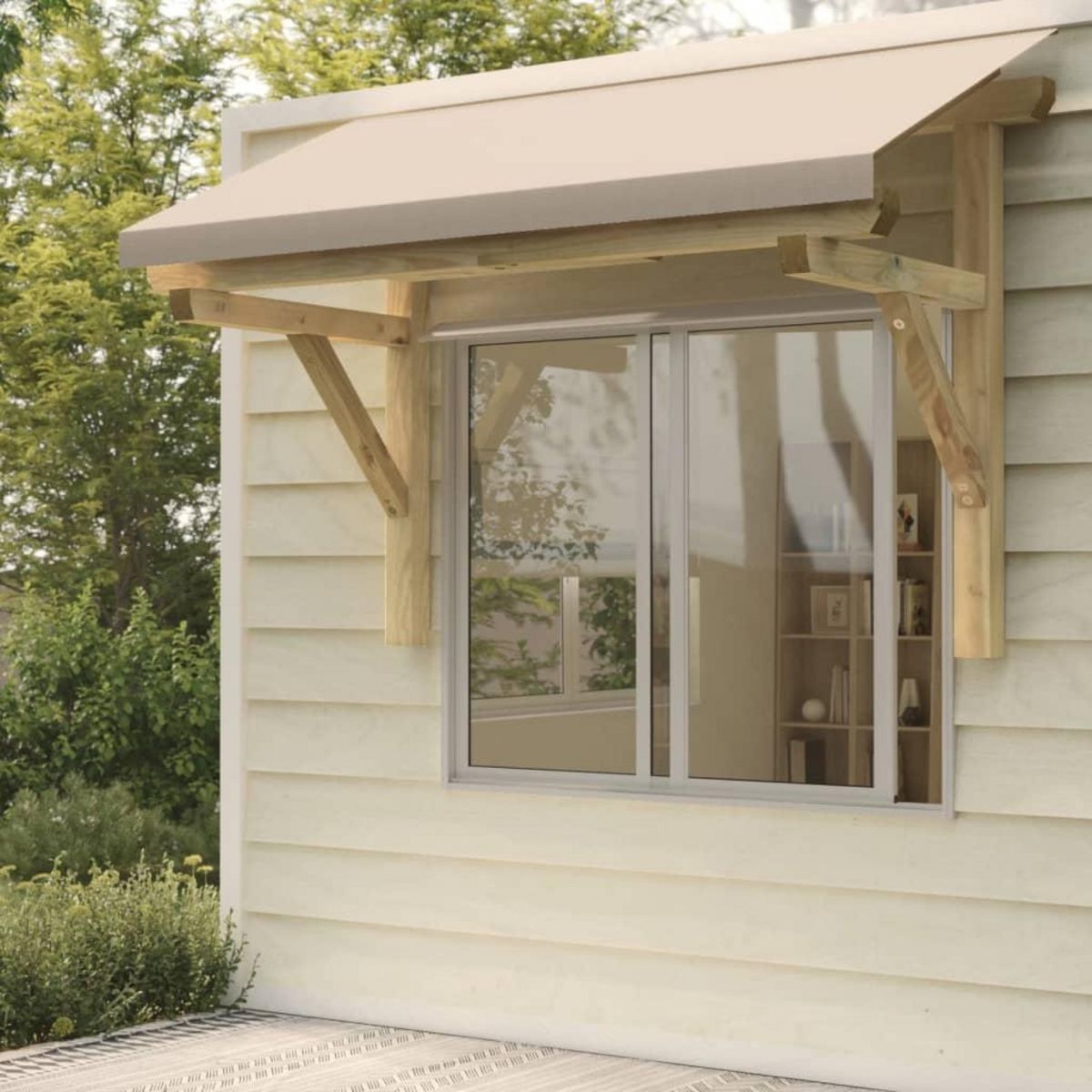 VIDAXL Auvent de porte 150x100x100 cm Bois de pin solide