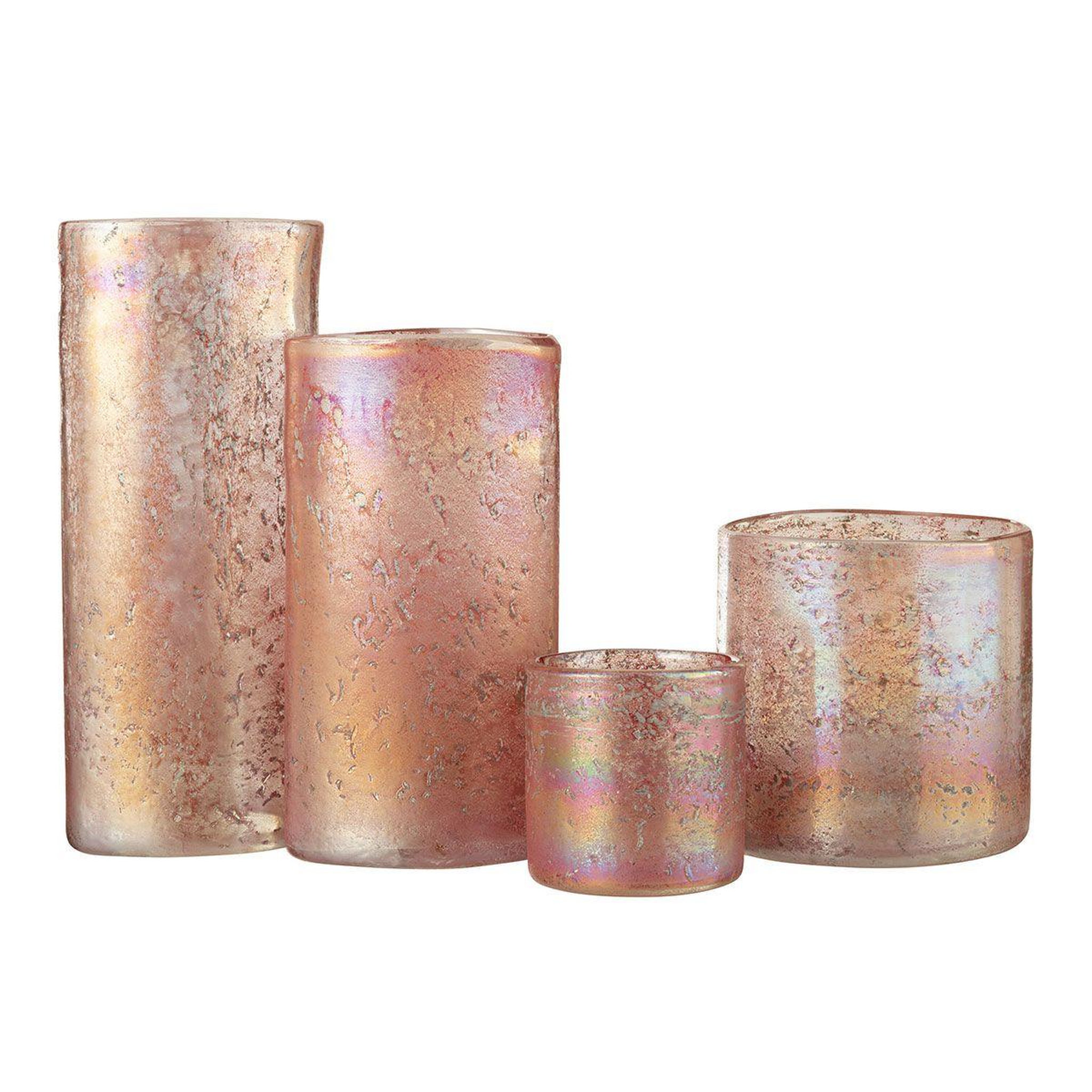 Voir la diapositive 3 : J-LINE Vase déco en verre  lizzie  25cm rose
