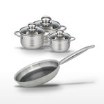 ELO Lot 1 Poêle 24 cm et 3 Faitouts 12/14/16 cm Elo Relief Solution