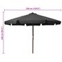 Voir la diapositive 5 : VIDAXL Parasol d'exterieur avec mat en bois 330 cm Anthracite