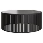 BEST MOBILIER Sally - table basse ronde - noir - 75 cm. Coloris disponibles : Noir