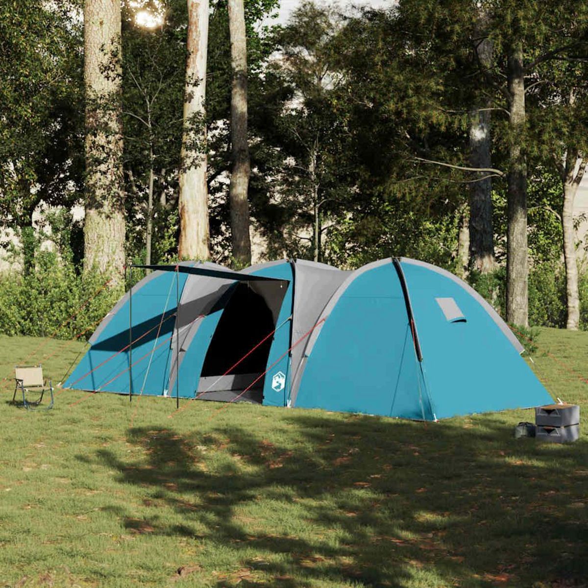 VIDAXL Tente familiale a dome 8 personnes bleu impermeable
