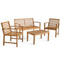 Voir la diapositive 4 : BEST MOBILIER Kaili – salon de jardin en bois massif d'acacia - 4 places – coussins beige