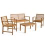 Voir la diapositive 4 : BEST MOBILIER Kaili – salon de jardin en bois massif d'acacia - 4 places – coussins beige