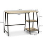 Voir la diapositive 2 : VS VENTA-STOCK Bureau Lisboa Noir, Table pour PC, Style Industriel, 105 cm Longueur