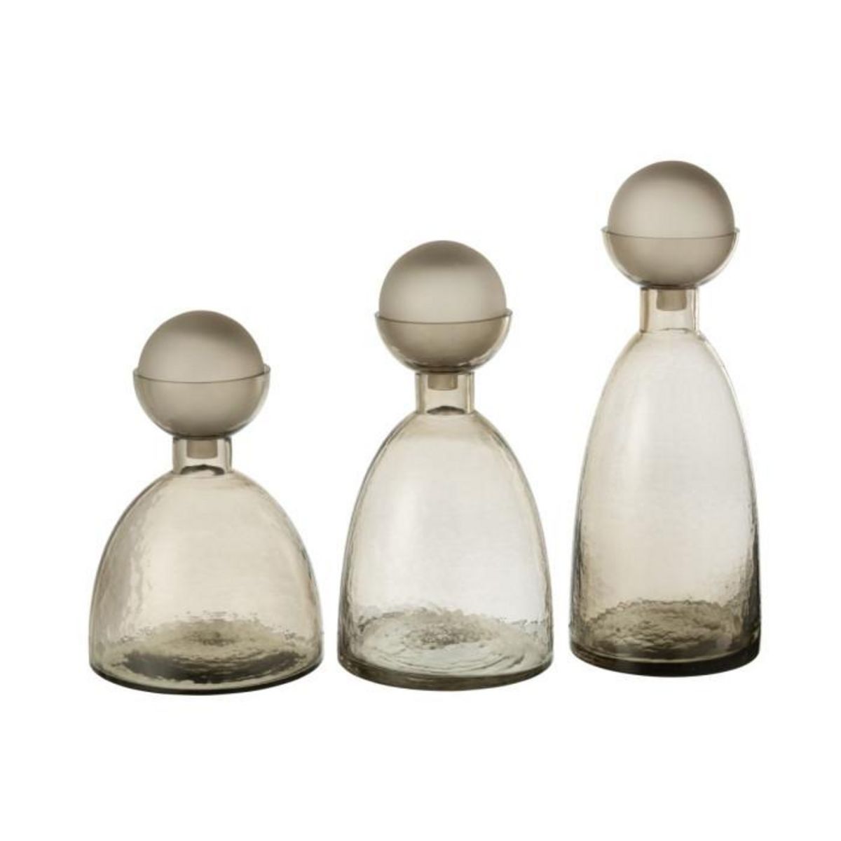 Paris Prix Vase Bouteille Bouchon en Verre  Yoko  29cm Grège