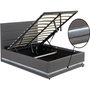 Voir la diapositive 3 : Habitat et Jardin Lit LED avec coffre  Anastasia  - 160 x 200 - Gris foncé