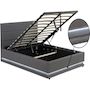Voir la diapositive 3 : Habitat et Jardin Lit LED avec coffre  Anastasia  - 160 x 200 - Gris foncé
