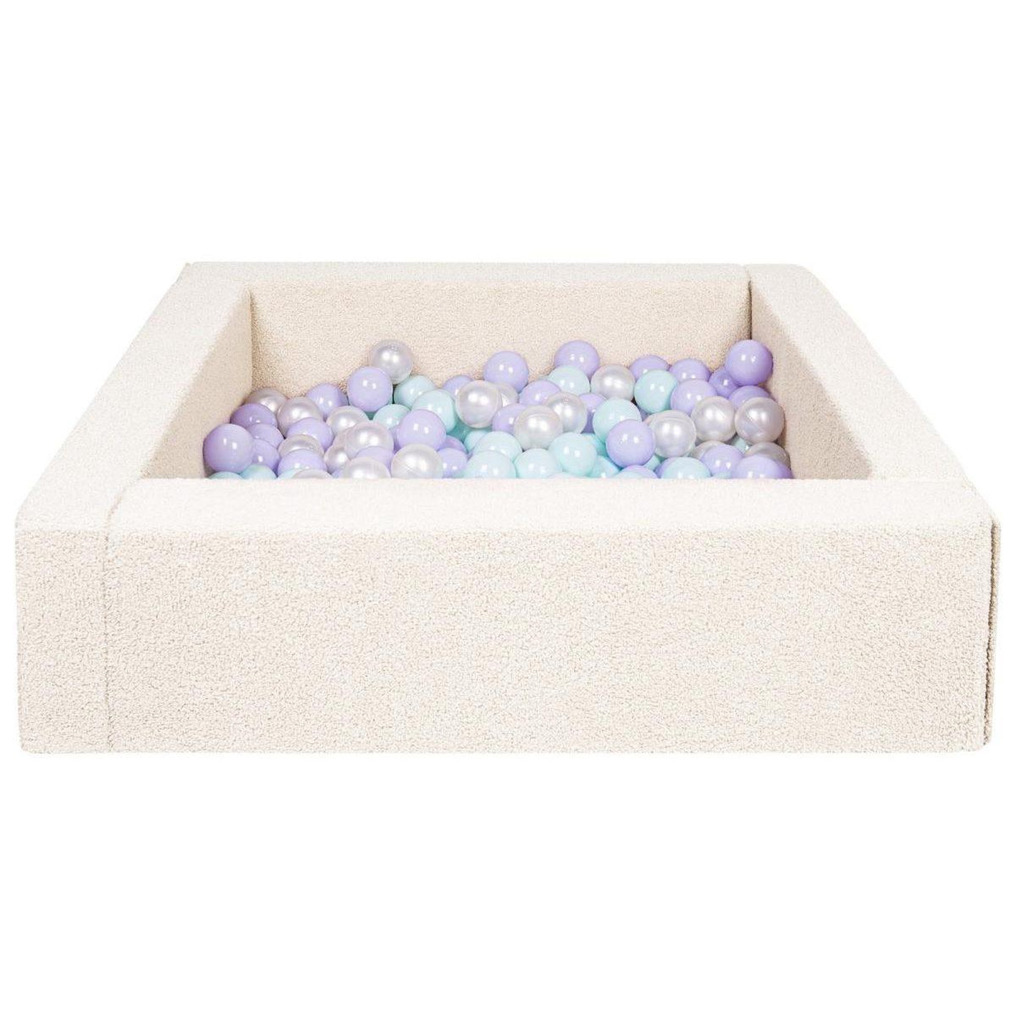 VELINDA Piscine à balles carrée en boucle + 300 balles, 5 éléments — crème/perle, violet, Menthe