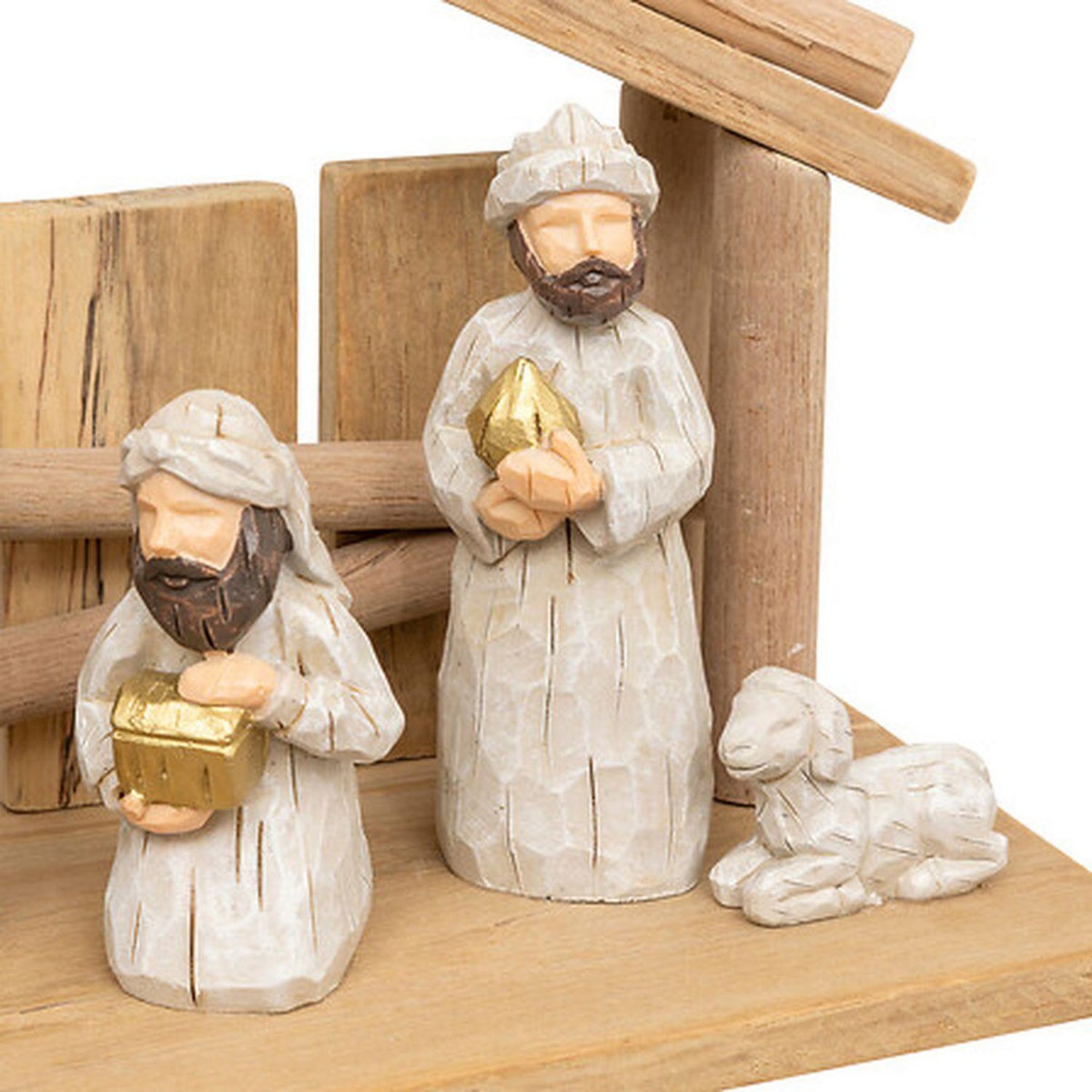 FEERIC LIGHT & CHRISTMAS Crèche de Noël 7 santons en résine