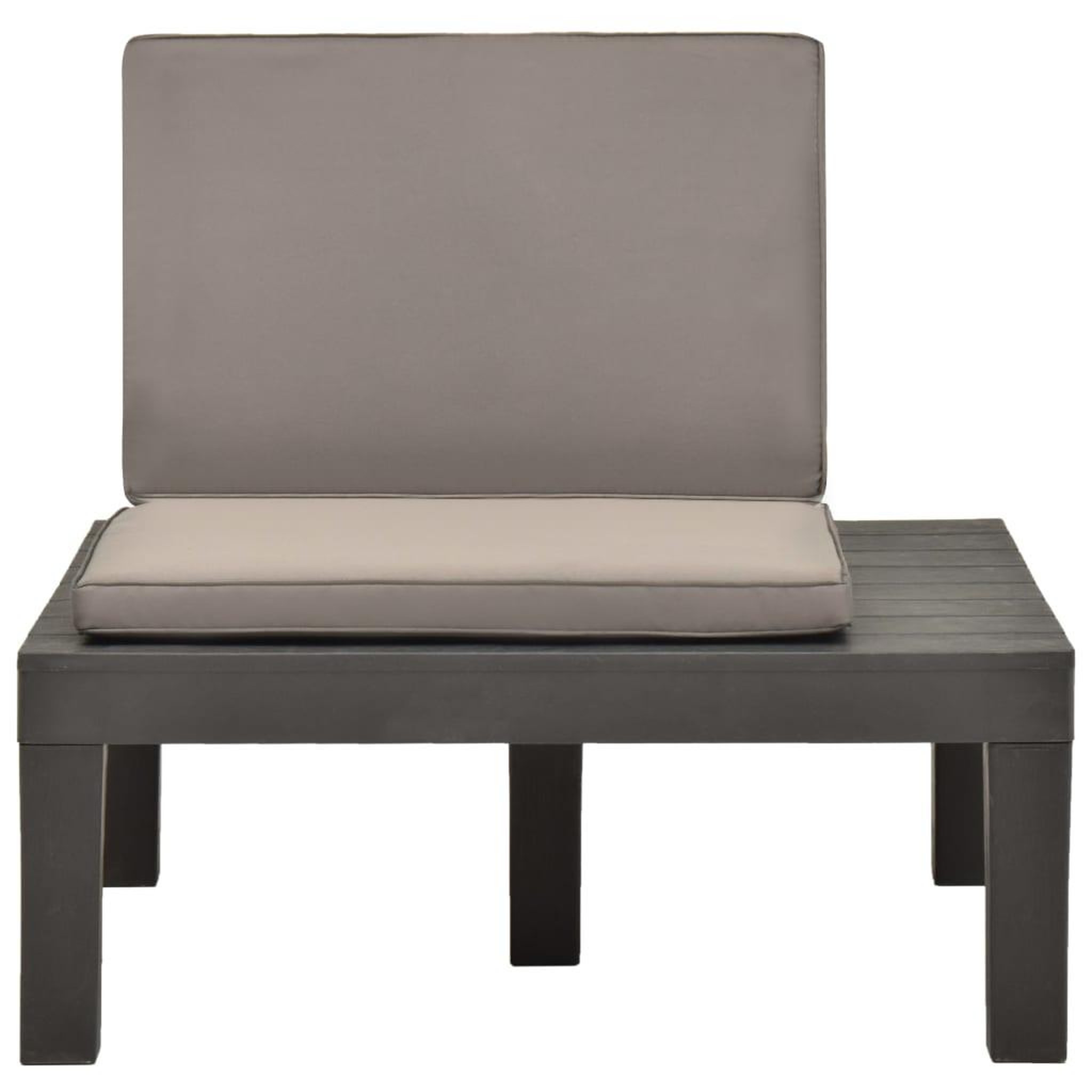 Voir la diapositive 2 : VIDAXL Chaise de salon de jardin avec coussin Plastique Anthracite