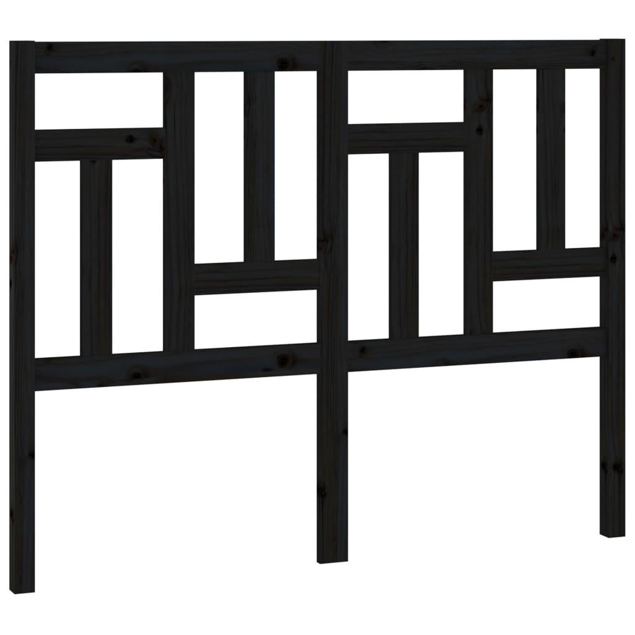Voir la diapositive 2 : VIDAXL Tete de lit Noir 205,5x4x100 cm Bois massif de pin
