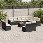 Voir la diapositive 1 : VIDAXL Salon de jardin avec coussins 13 pcs noir resine tressee