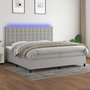 Voir la diapositive 1 : VIDAXL Sommier a lattes de lit et matelas et LED Gris clair 200x200 cm
