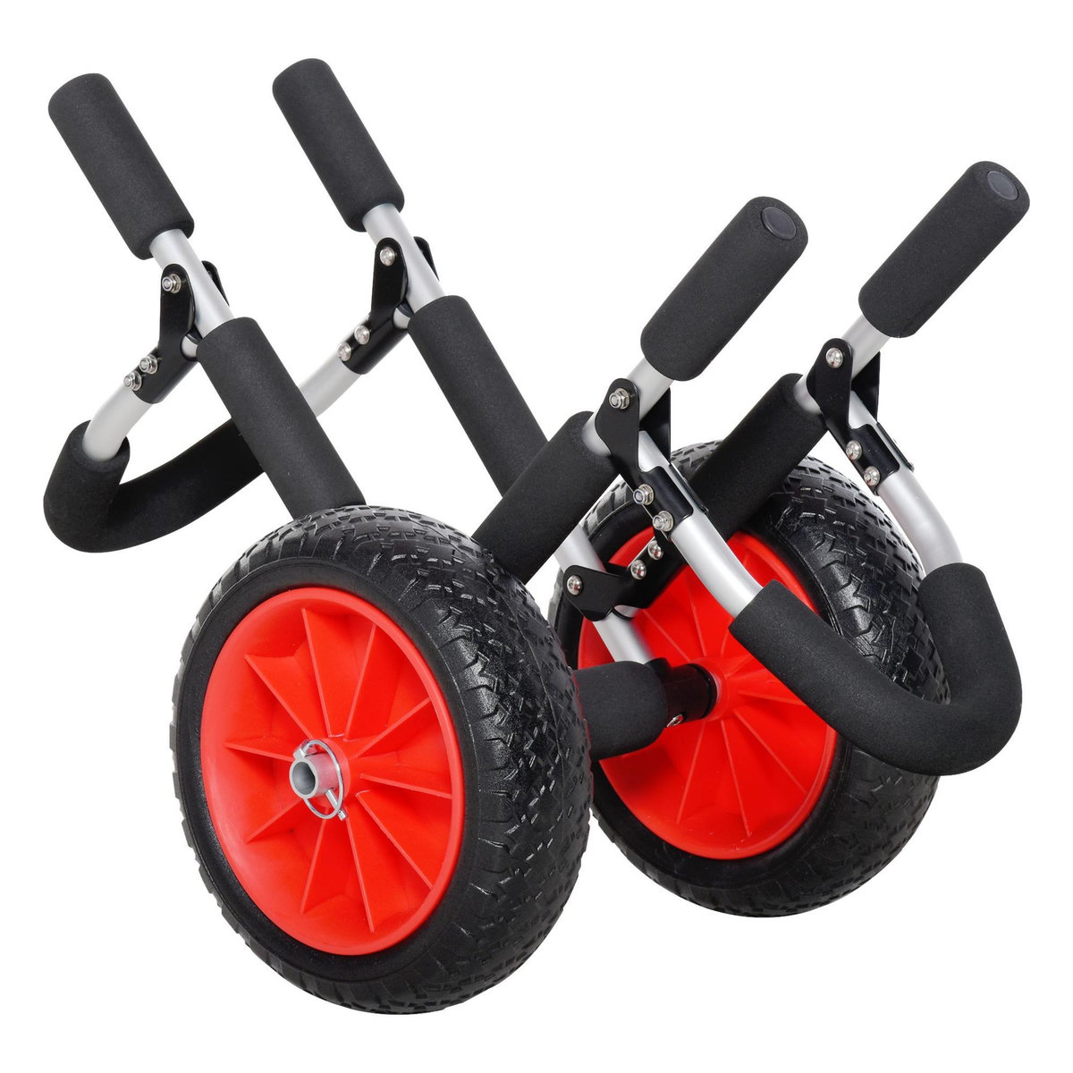 HOMCOM Chariot sit on top kayak chariot de transport pliable pour bateaux canoë ou kayak charge max. 45 Kg alu. mousse antidérapante