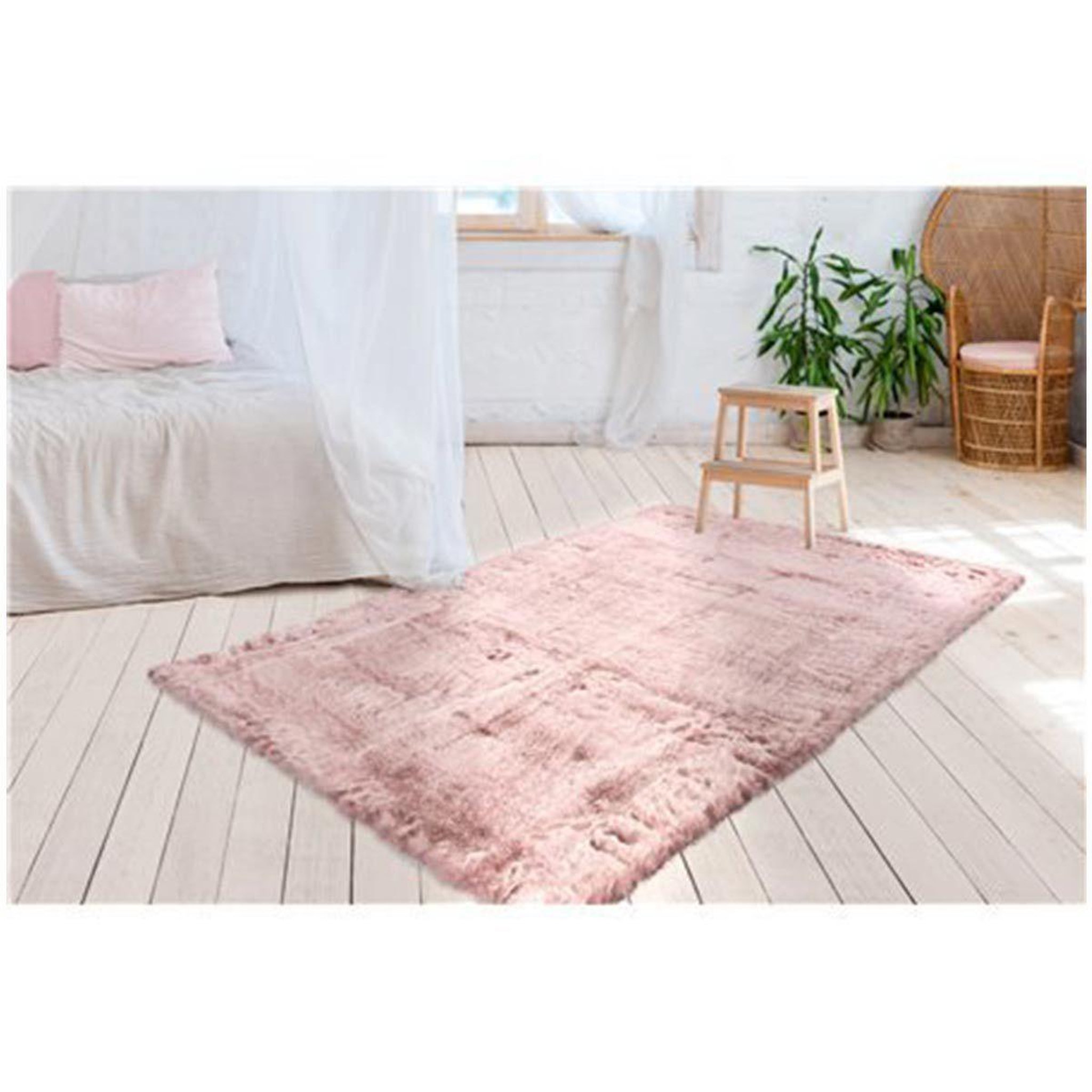 Voir la diapositive 5 : Paris Prix Tapis imitation fourrure à poils longs  tender  rose