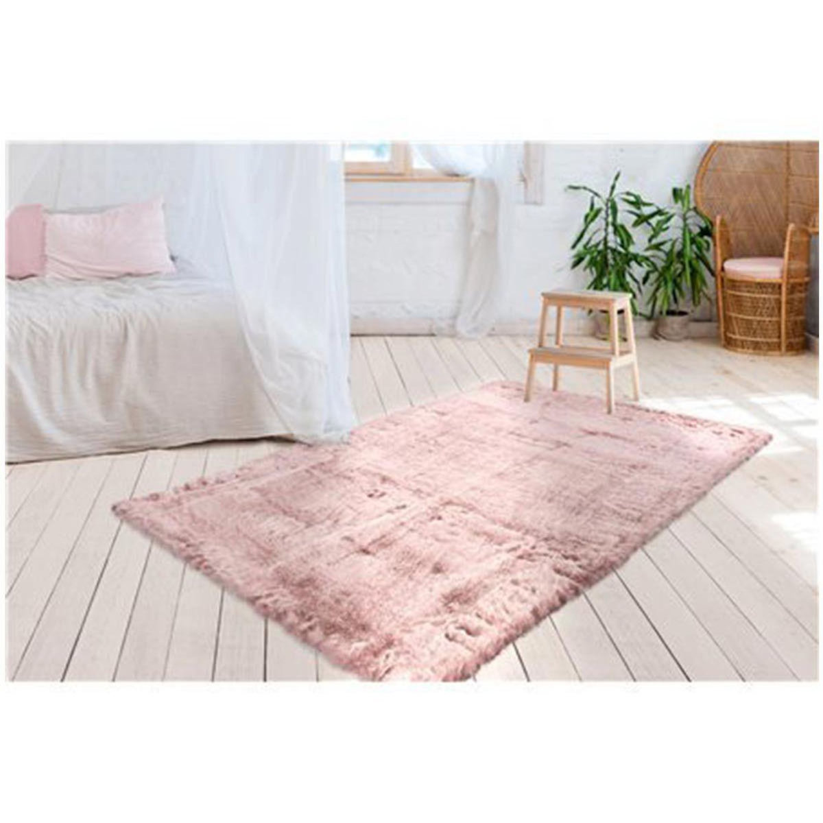 Paris Prix Tapis Imitation Fourrure à Poils Longs  Tender  Rose