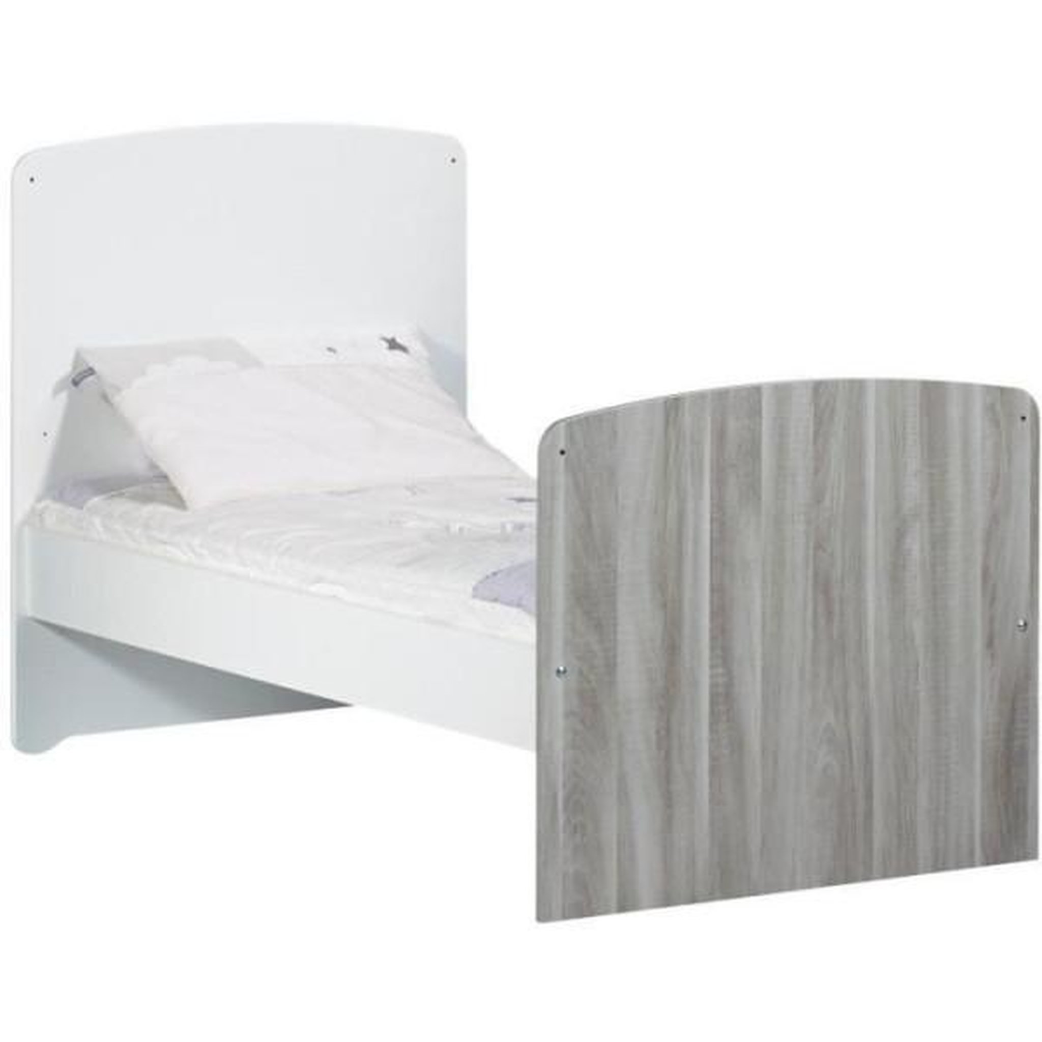 Voir la diapositive 2 : SAUTHON Lit évolutif 140x70 - Little Big Bed en bois gris