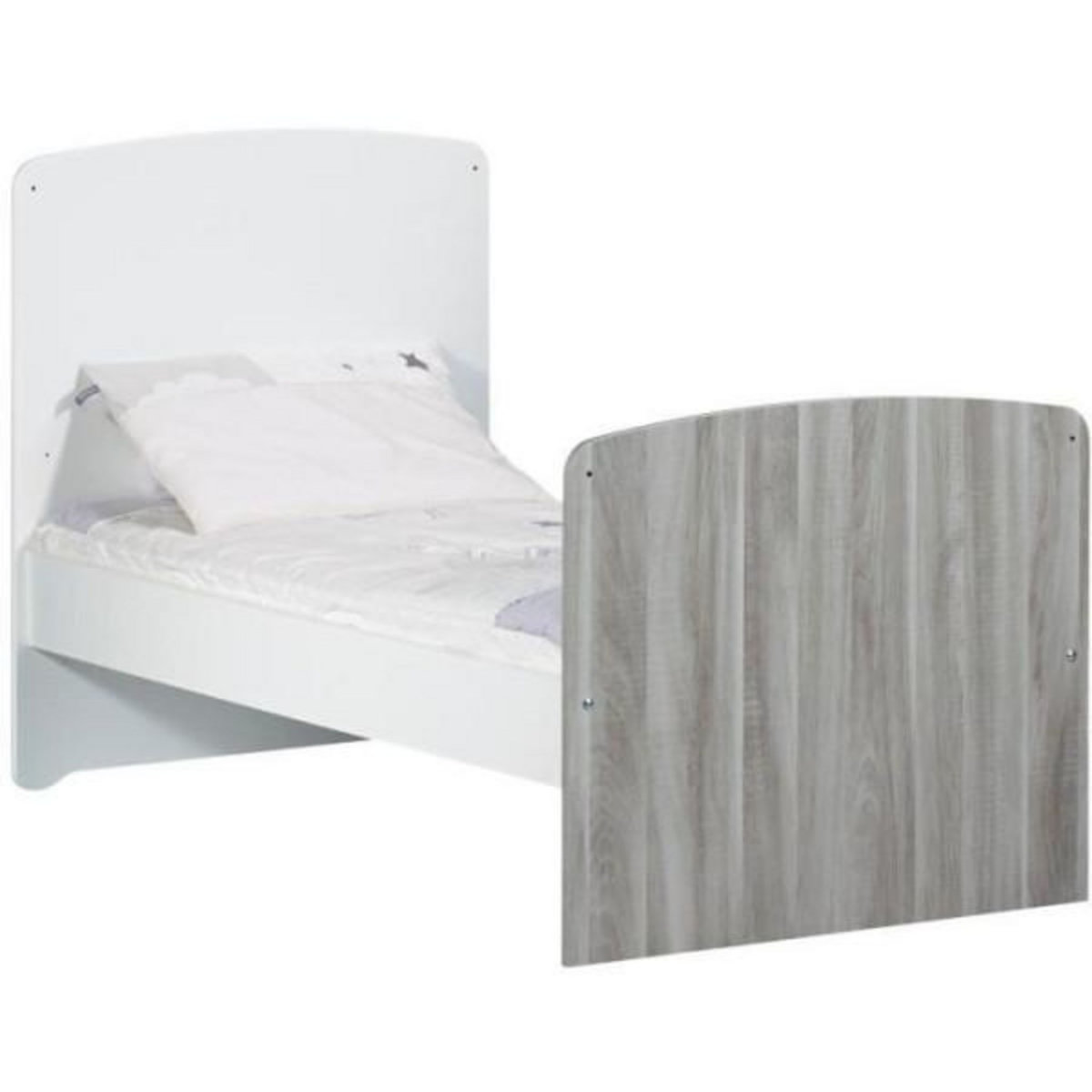 SAUTHON Lit évolutif 140x70 - Little Big Bed en bois gris