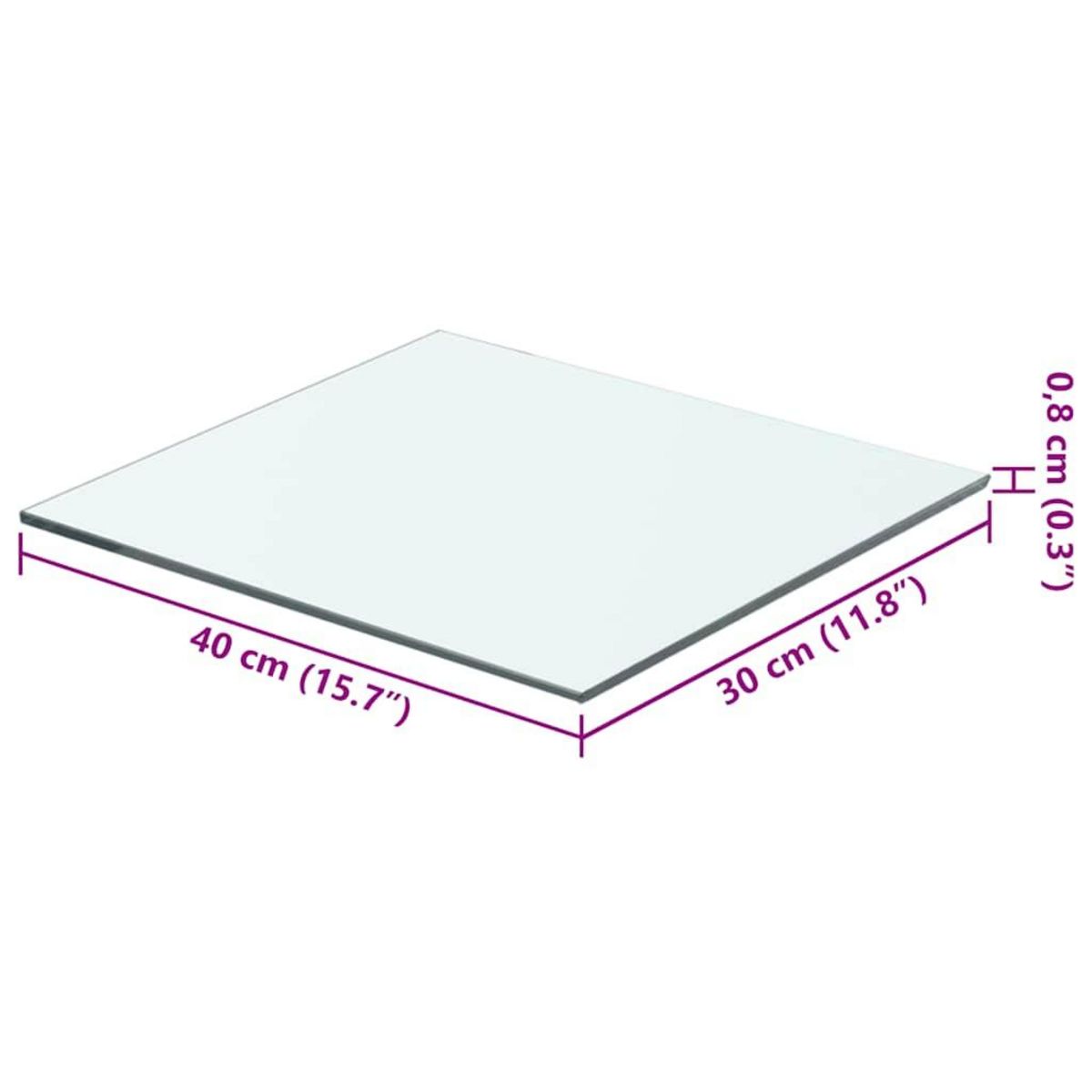 VIDAXL Panneau pour etagere Verre transparent 40 x 30 cm