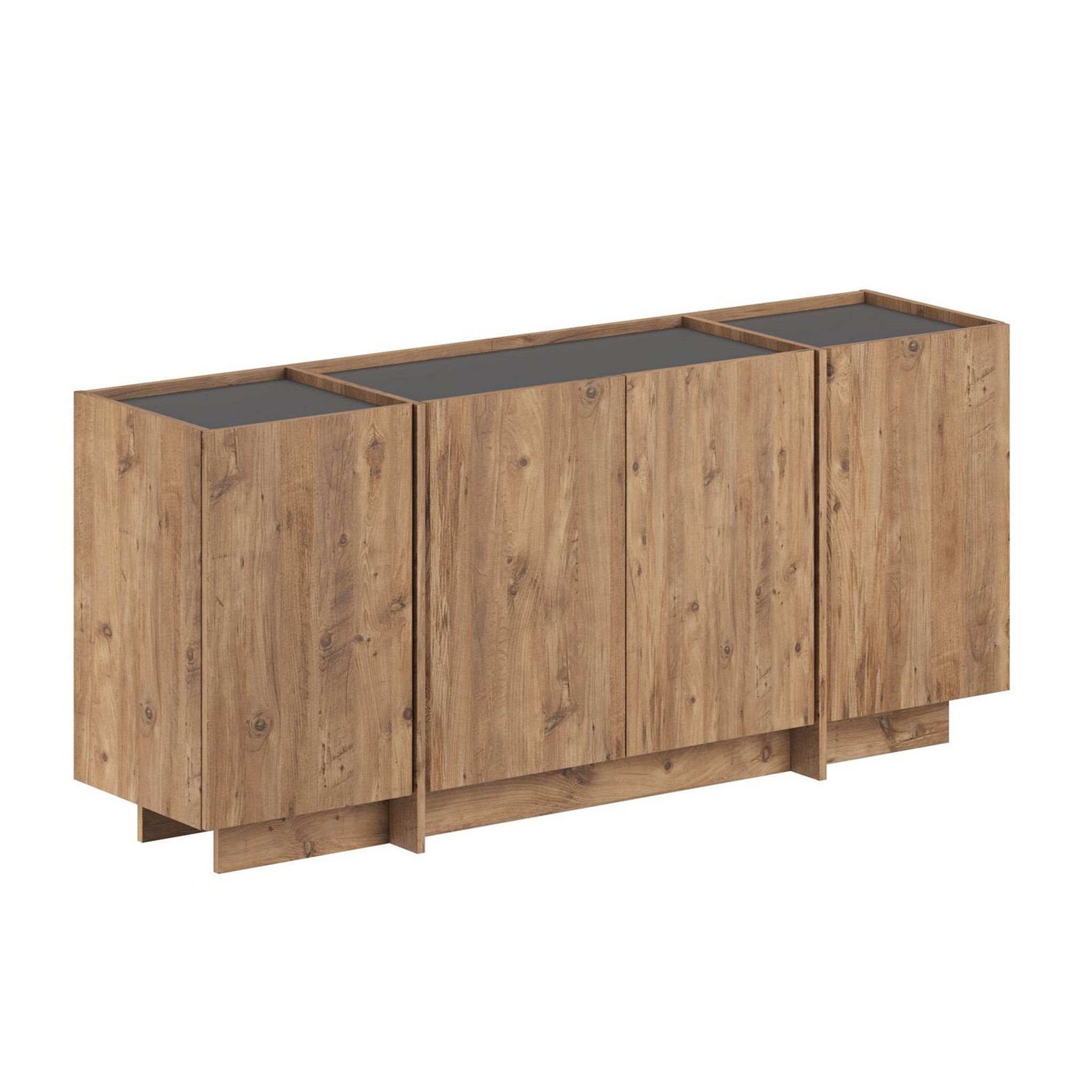Habitat et Jardin Buffet en bois  dorma  - 180 x 45 x 80 cm - pin atlantique / anthracite