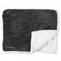 Voir la diapositive 2 : Paris Prix Plaid Flanelle Côtelé  Sherpa  180x220cm Gris
