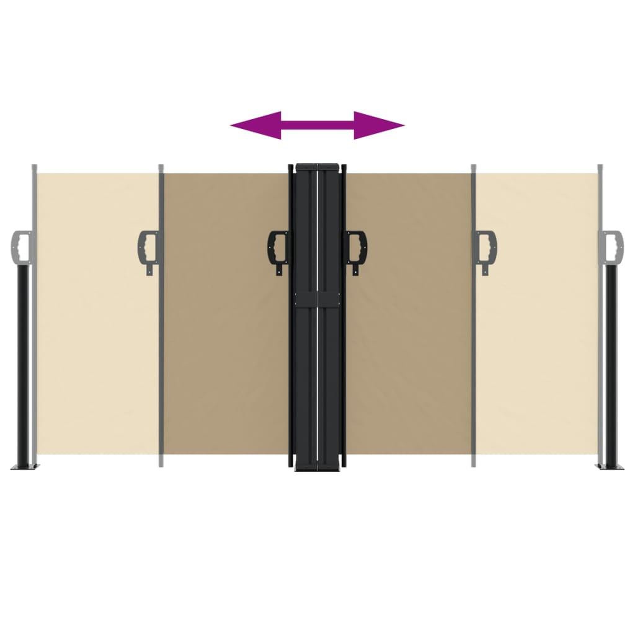 Voir la diapositive 5 : VIDAXL Auvent lateral retractable beige 120x1000 cm