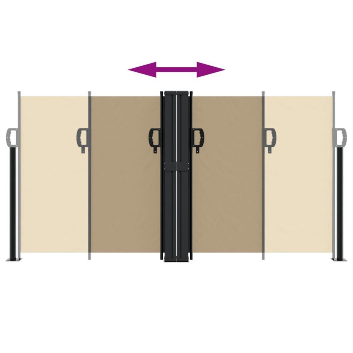 VIDAXL Auvent lateral retractable beige 120x1000 cm