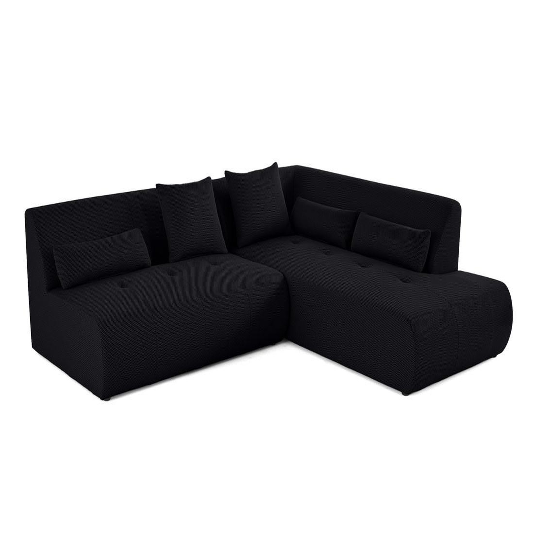 Voir la diapositive 2 : LISA DESIGN Onyx - canapé modulable d'angle droit 5 places - en tissu mailles 3d