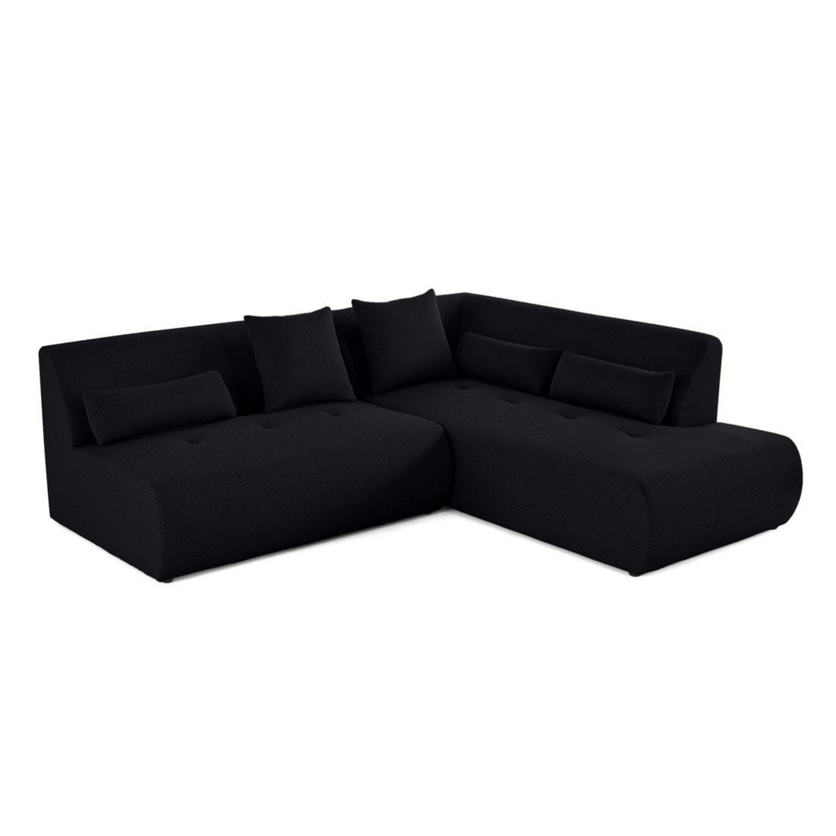 LISA DESIGN Onyx - canapé modulable d'angle droit 5 places - en tissu mailles 3d