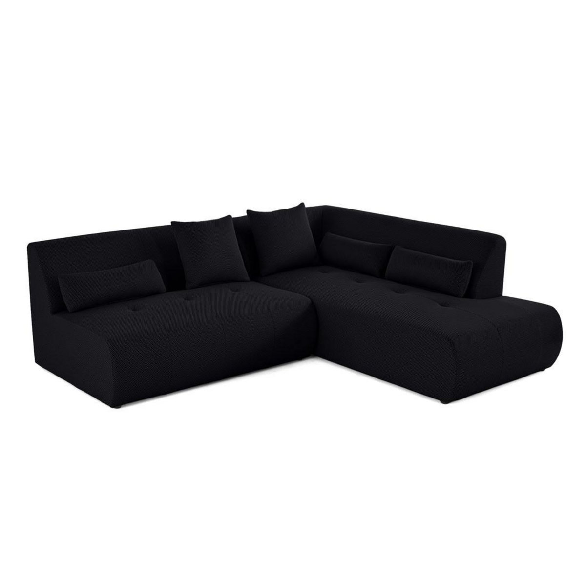 LISA DESIGN Onyx - canapé modulable d'angle droit 5 places - en tissu mailles 3d