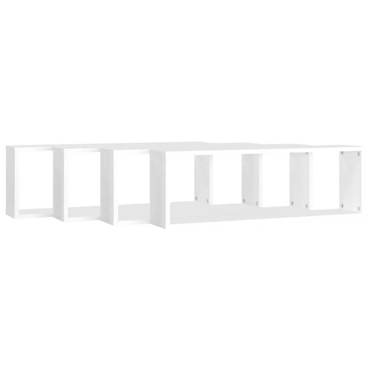 VIDAXL Etageres cube murales 4pcs Blanc 80x15x26,5cm bois d'ingenierie