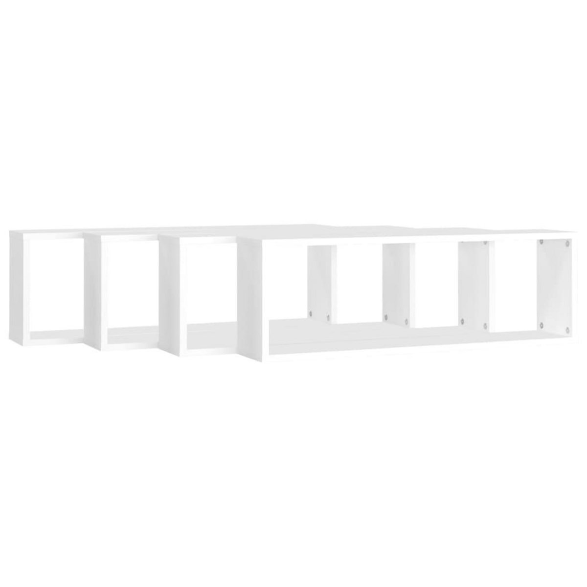 VIDAXL Etageres cube murales 4pcs Blanc 80x15x26,5cm bois d'ingenierie