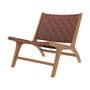 Voir la diapositive 1 : Rendez vous déco Fauteuil en teck et cuir tressé marron - Kuna