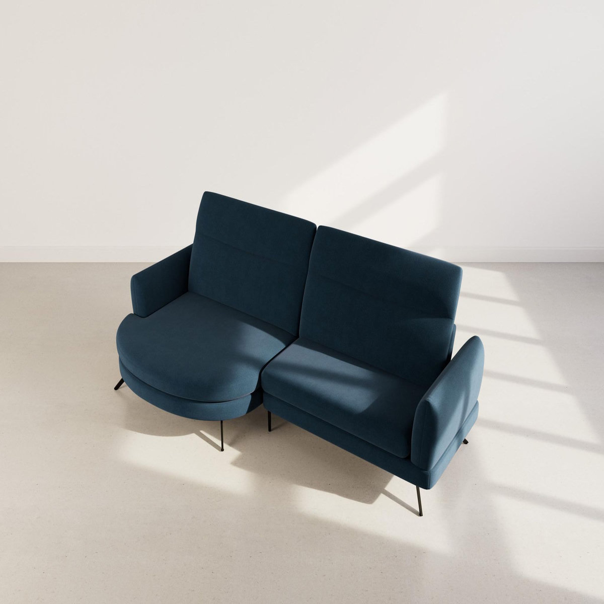 LISA DESIGN Terry - canapé d'angle gauche 4 places avec têtières réglables en tissu texturé