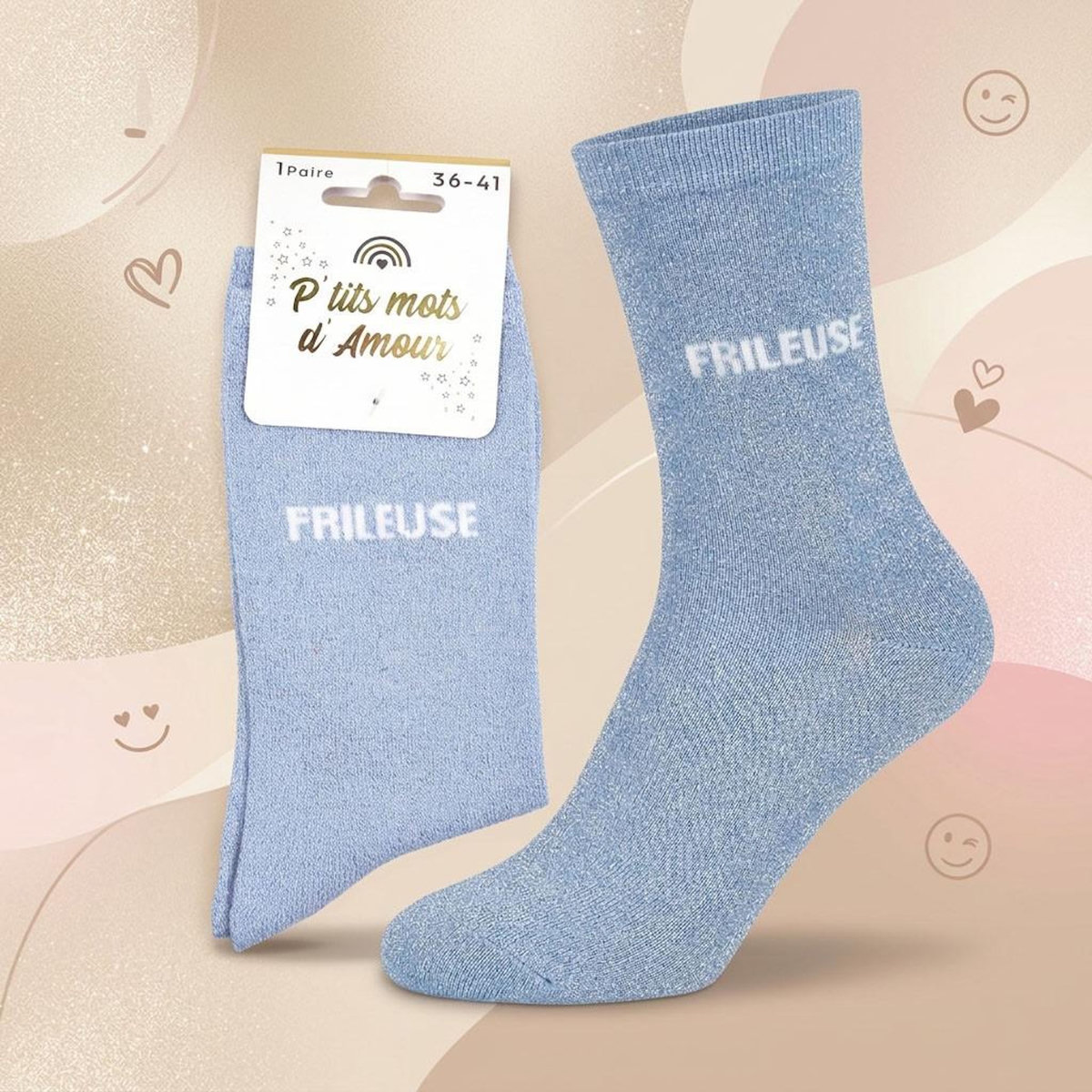 OZABI Chaussettes Femme Lurex Message Humoristique