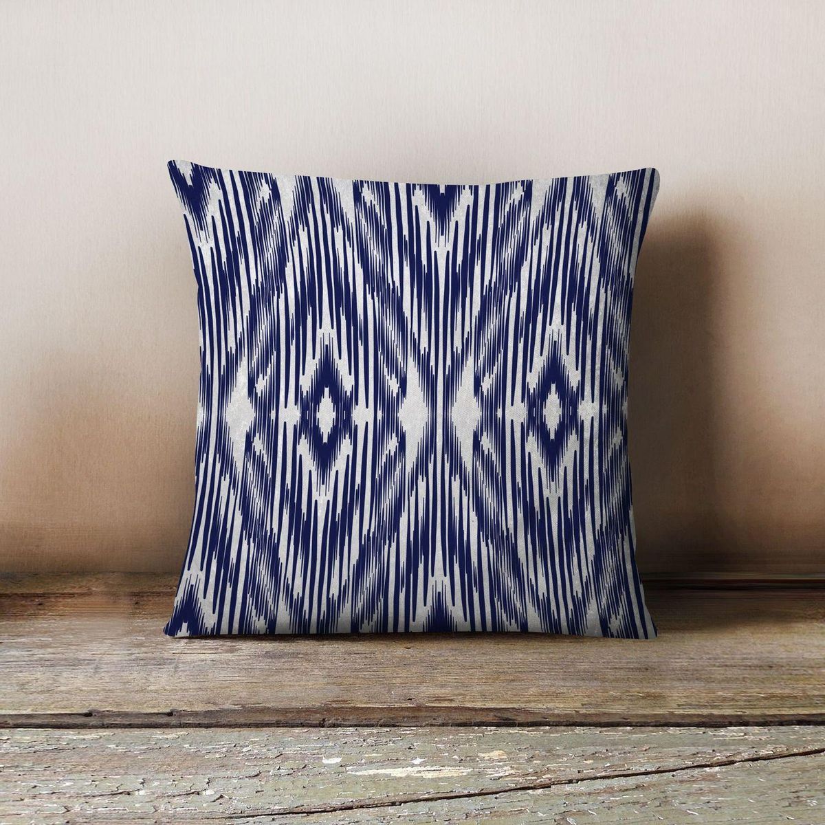 HOME MANIA Housse de coussin en velours Louka - L. 43 x l. 43 cm - Bleu