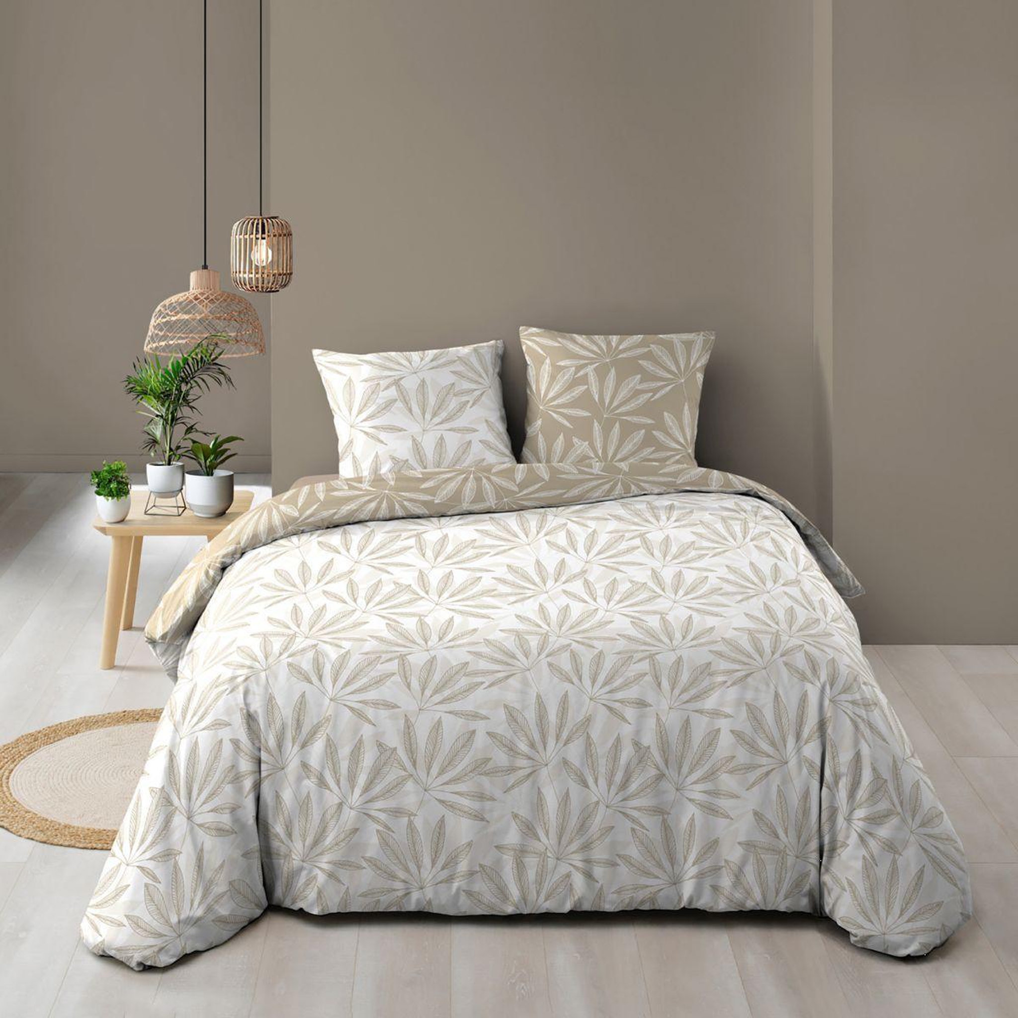 Douceur d'Intérieur Parure de lit 3 pièces  malia  260x240cm naturel
