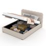 Voir la diapositive 5 : CONCEPT USINE Lit nuage avec coffre de rangement 140x190cm en velours beige DALLAS