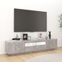 Voir la diapositive 5 : VIDAXL Meuble TV avec lumieres LED Gris beton 180x35x40 cm