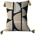 Les Ateliers du Linge Coussin imprimé polycoton nobaly réversible déhoussable. Coloris disponibles : Bleu, Gris