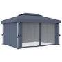 Voir la diapositive 3 : VIDAXL Tonnelle avec rideau 4x3 m Anthracite Aluminium
