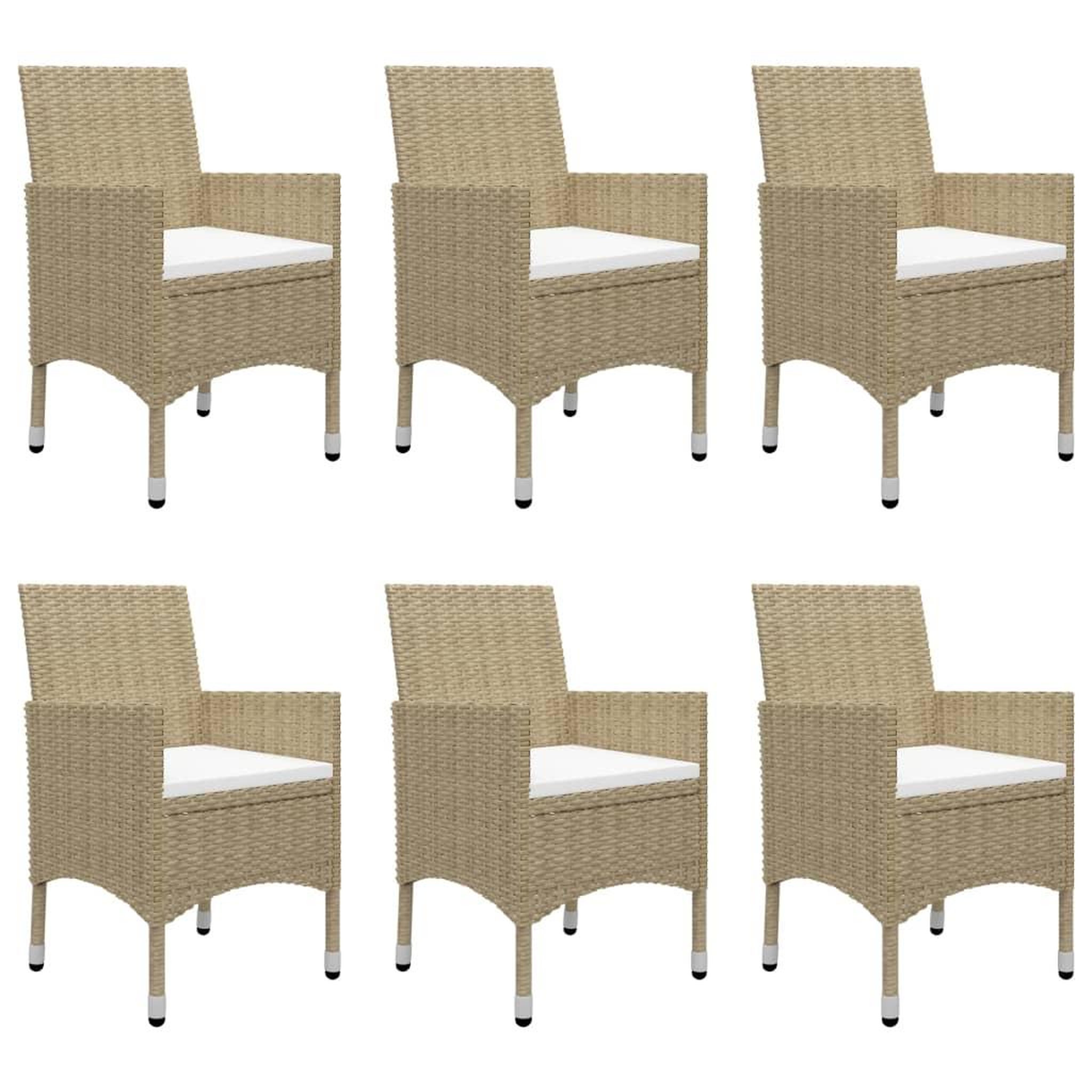 Voir la diapositive 5 : VIDAXL Ensemble a manger de jardin 7 pcs Beige